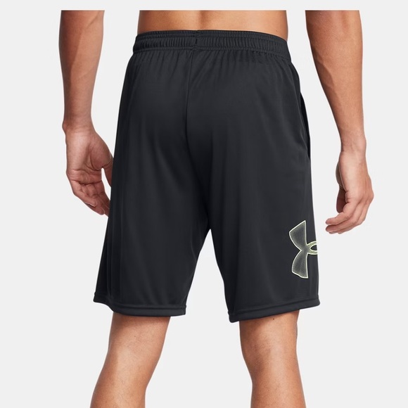 Mens Under Armour Tech Graphic Shorts Black w/Green Logo Size 3XLT - Picture 2 of 8